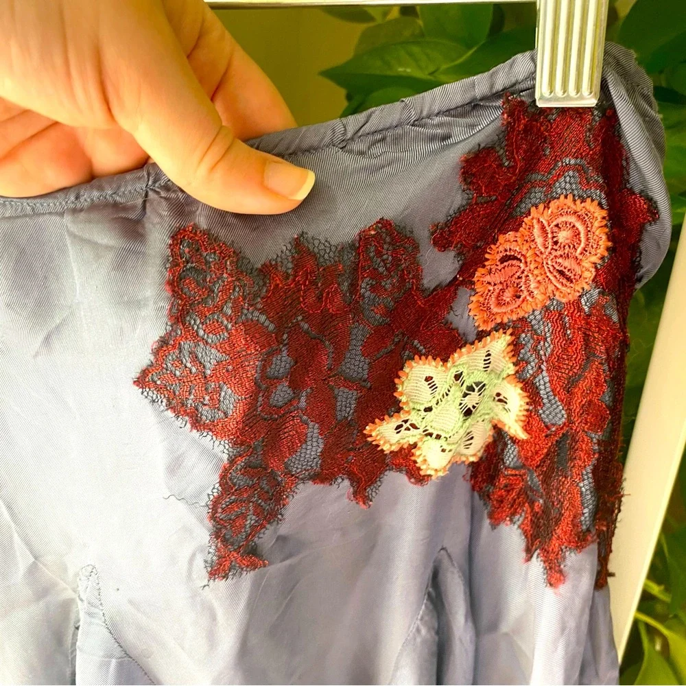 Free People | Silky Applique Midi Skirt - Picture 5 of 7